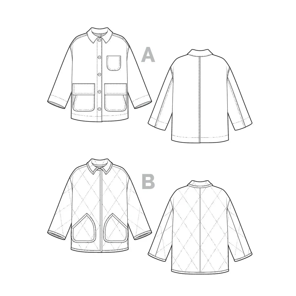 Closet Core Patterns-Fowler Barn Coat & Quilted Jacket Pattern-sewing pattern-gather here online