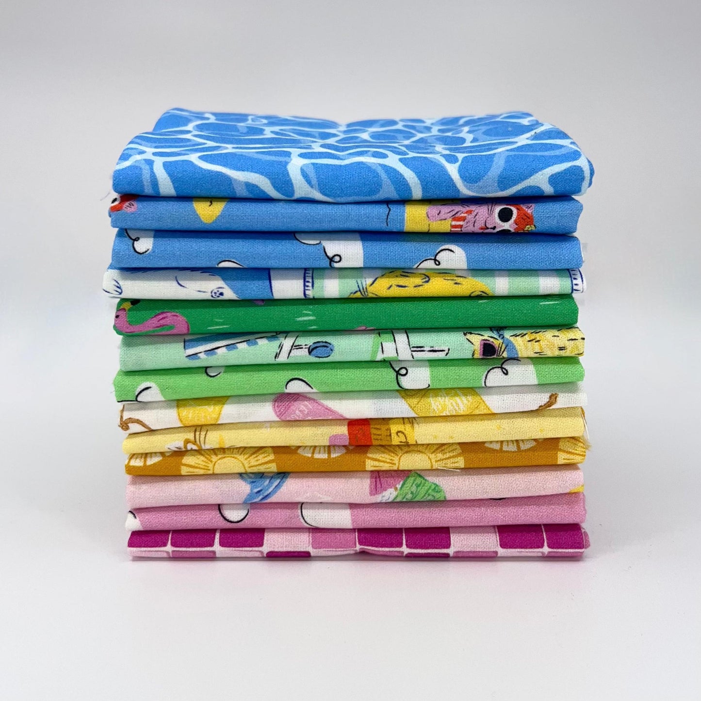 Cloud9-Fat Quarter Bundle of Poolside Purrfection (13 Pieces)-fat quarters-gather here online
