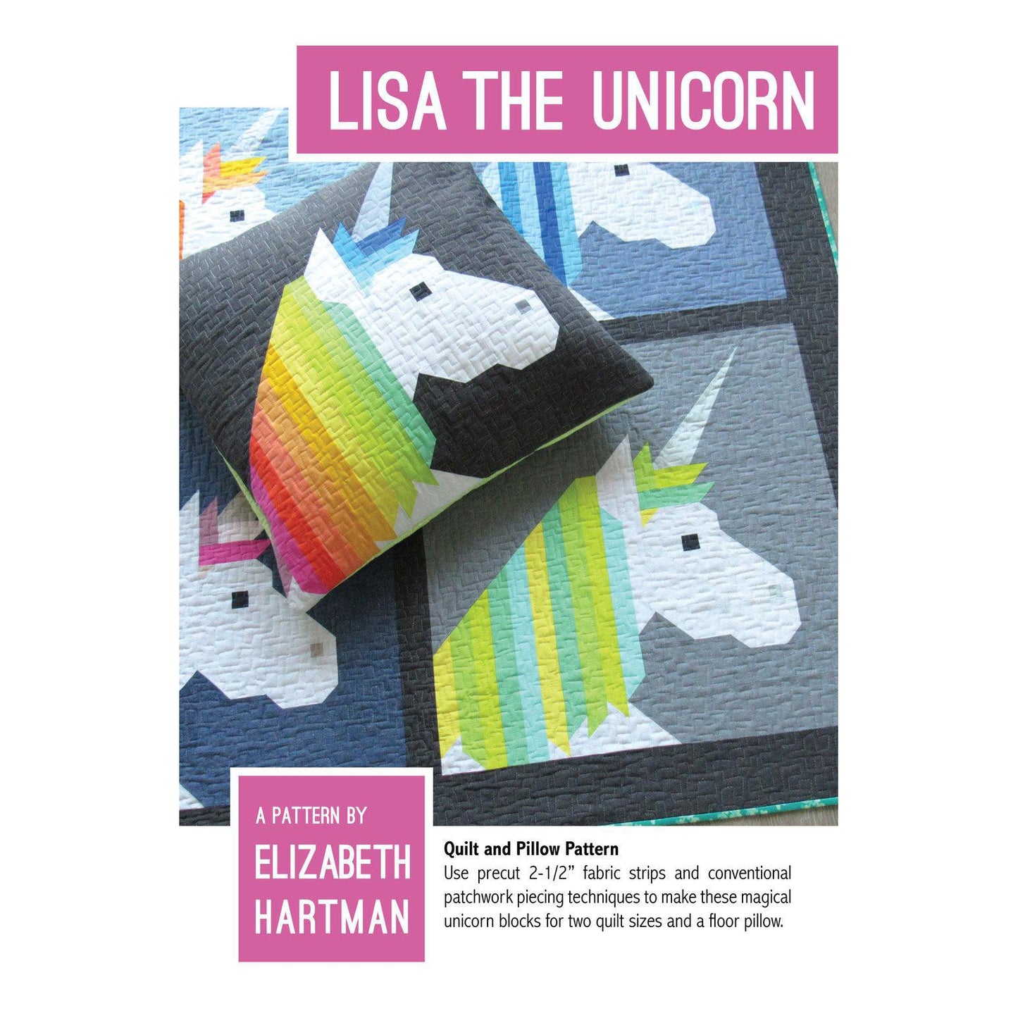 Elizabeth Hartman-Lisa the Unicorn Quilt Pattern-quilting pattern-Default-gather here online