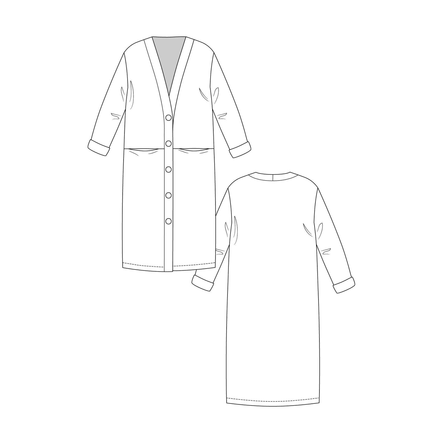 Named Clothing-Esme Maxi Cardigan Pattern - PDF DOWNLOAD-sewing pattern-gather here online