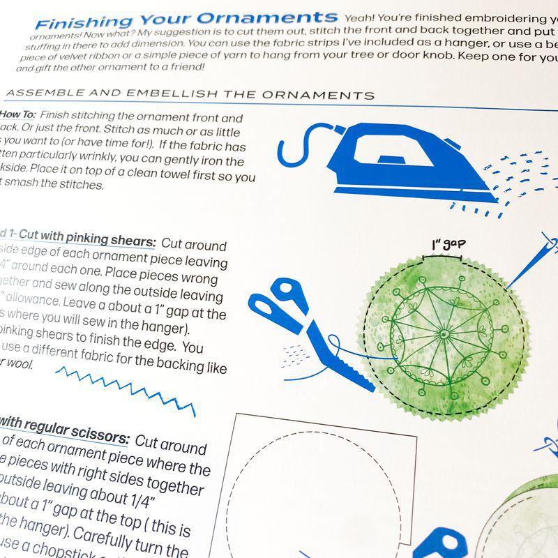 Keller Design Co.-Snowflake Ornament Embroidery Kit - Purple/Blue-embroidery kit-gather here online