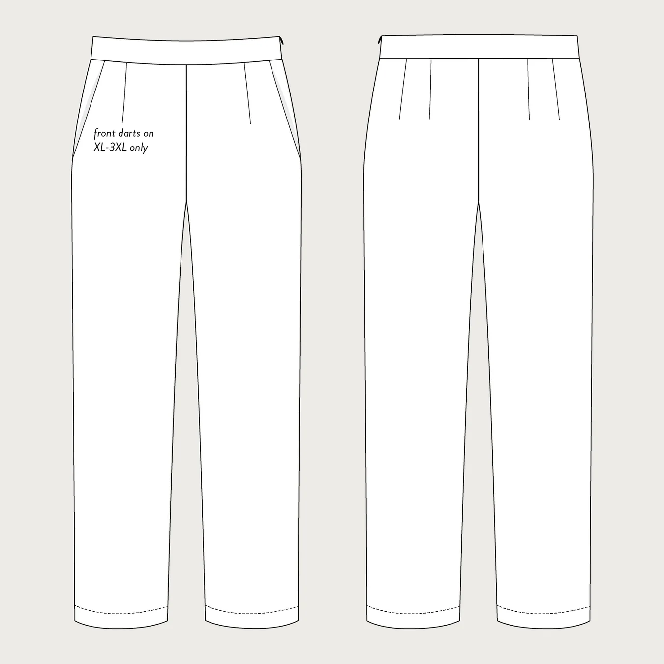 Assembly Line-Regular Fit Trousers Pattern-sewing pattern-gather here online