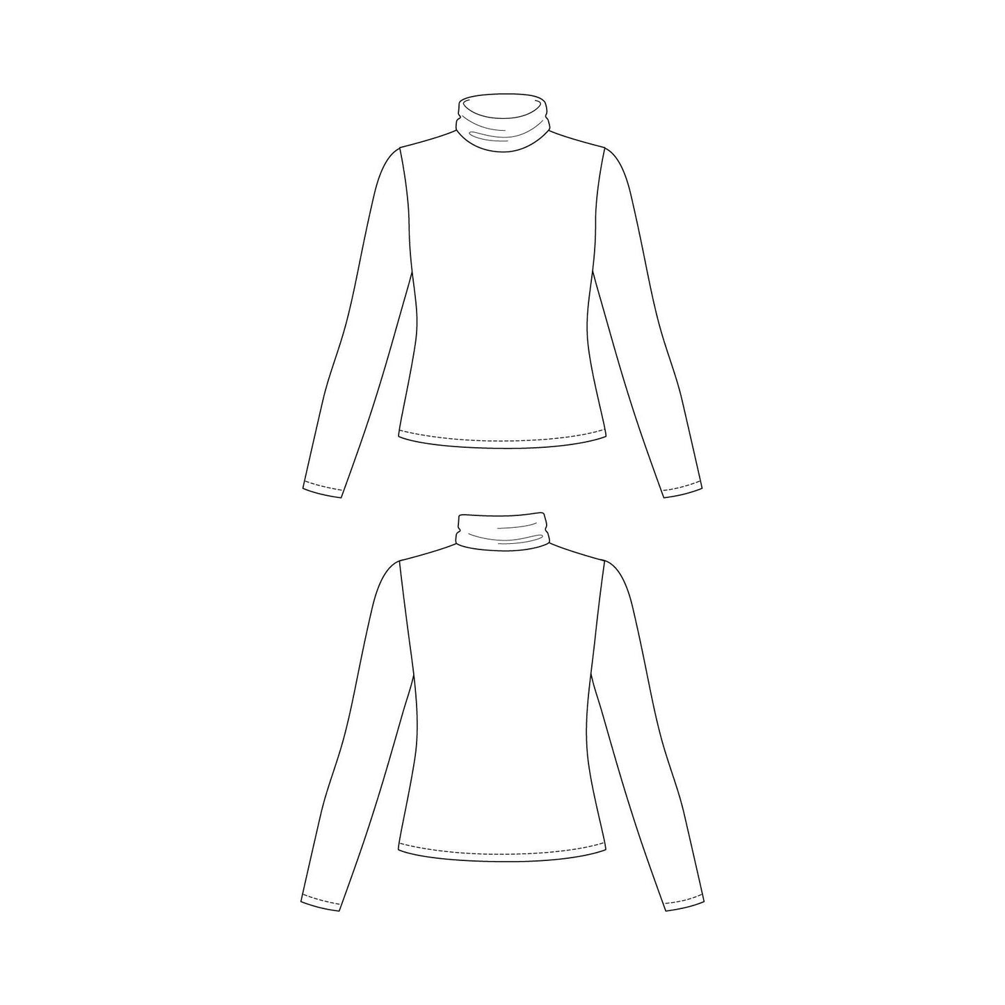 Named Clothing-Paola Turtleneck Tee Pattern - PDF DOWNLOAD-sewing pattern-gather here online