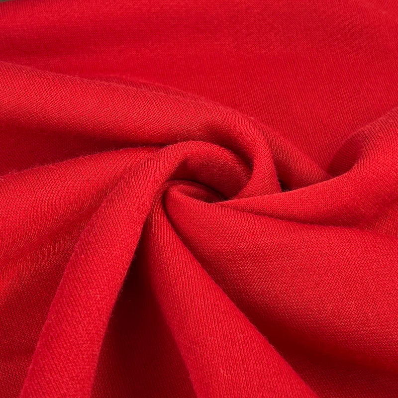 gather here-8.25oz Cotton/Poly Sweatshirt Fleece - Red-fabric-gather here online