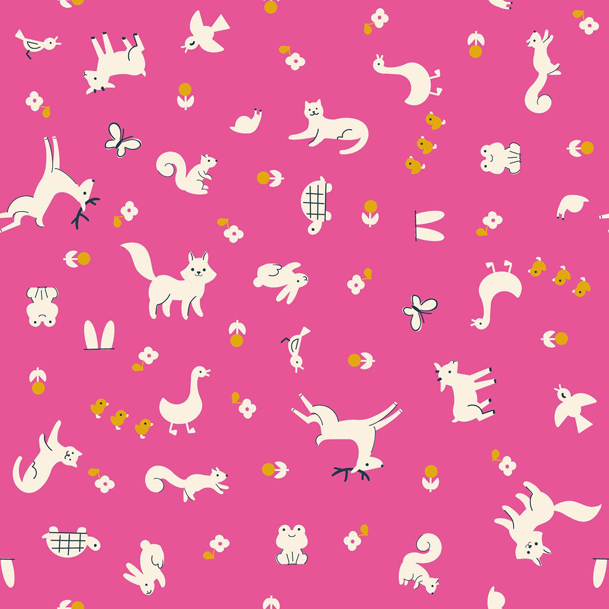 Ruby Star Society-Menagerie Raspberry-fabric-gather here online