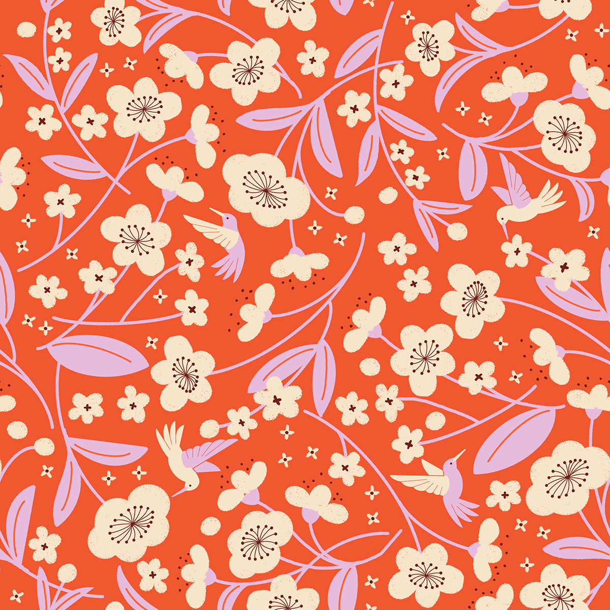 Ruby Star Society-Persimmon Blossoms Warm Red-fabric-gather here online