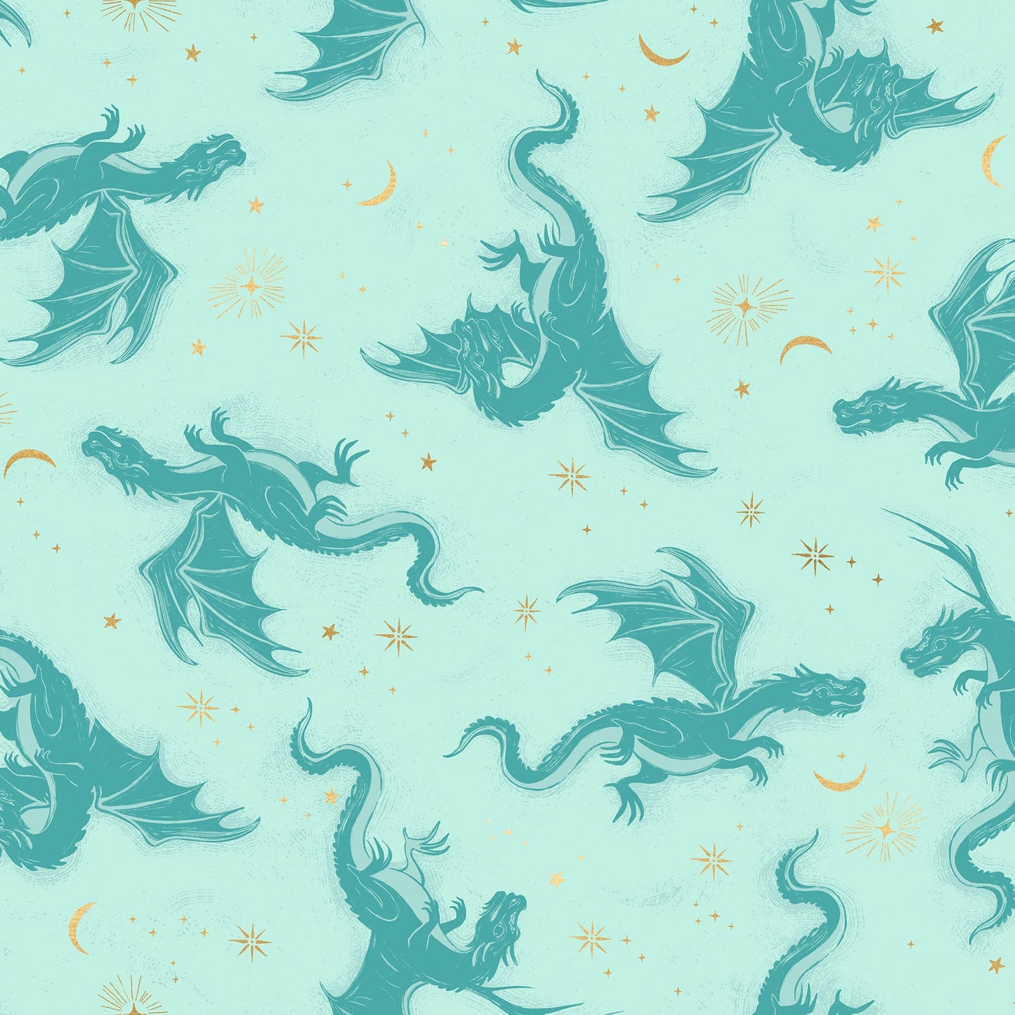 Ruby Star Society-Etched Dragons Metallic Mint-fabric-gather here online