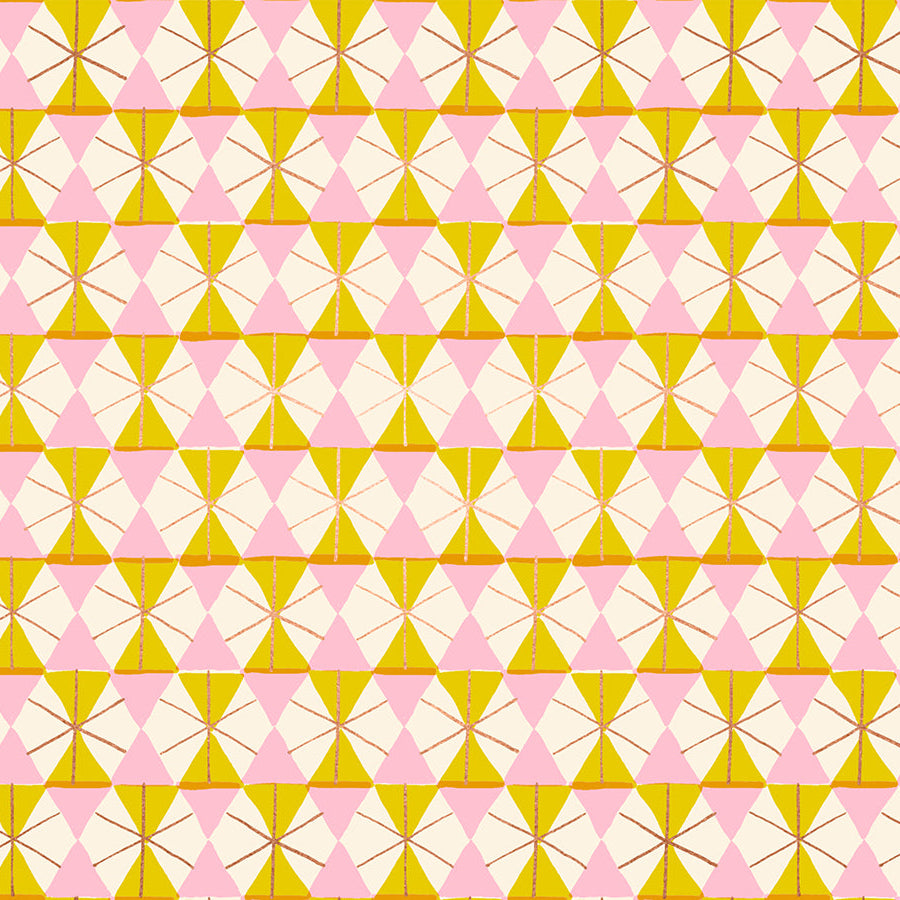 Ruby Star Society-Happy Hexie Metallic Golden Hour-fabric-gather here online