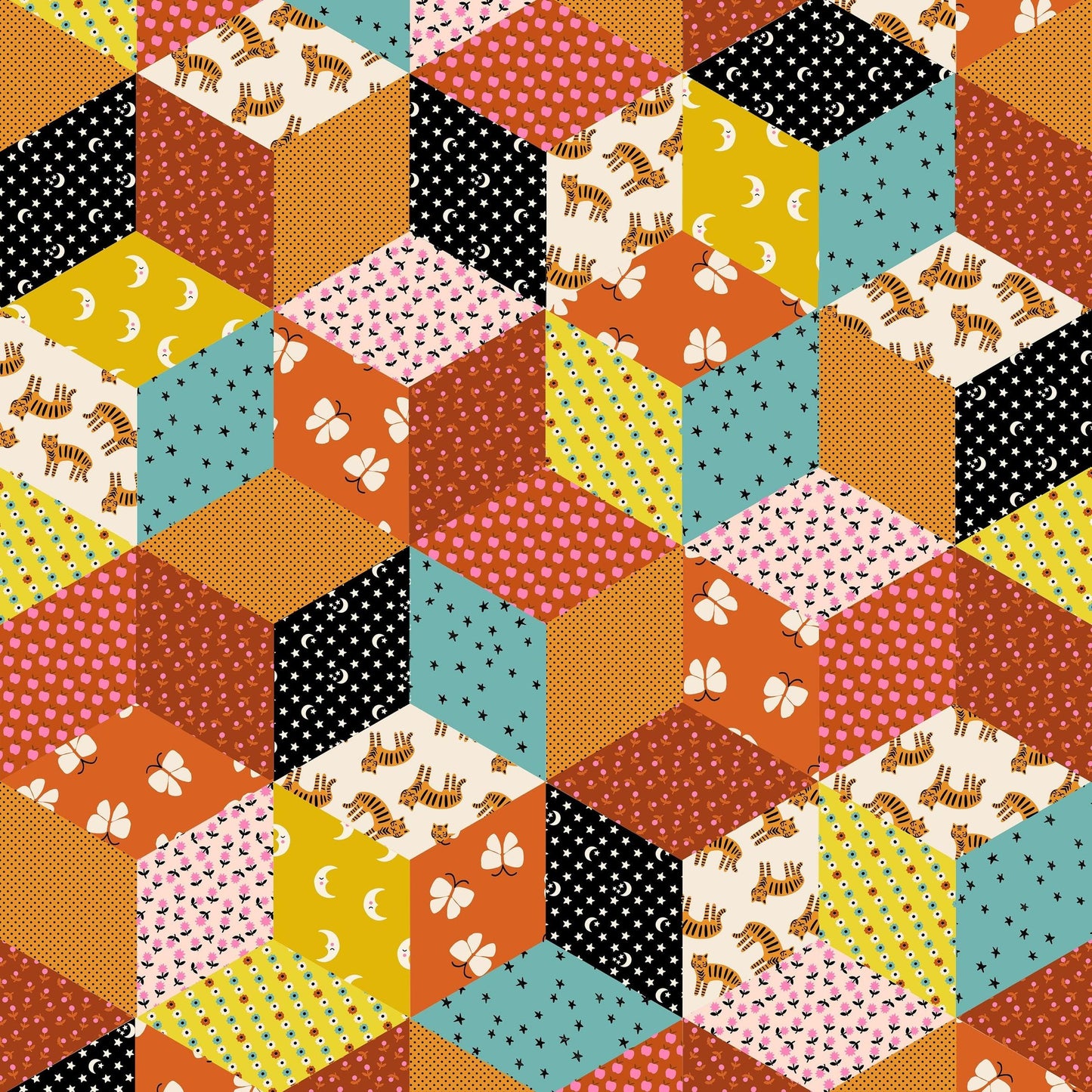 Ruby Star Society-Tumbling Blocks Caramel-fabric-gather here online