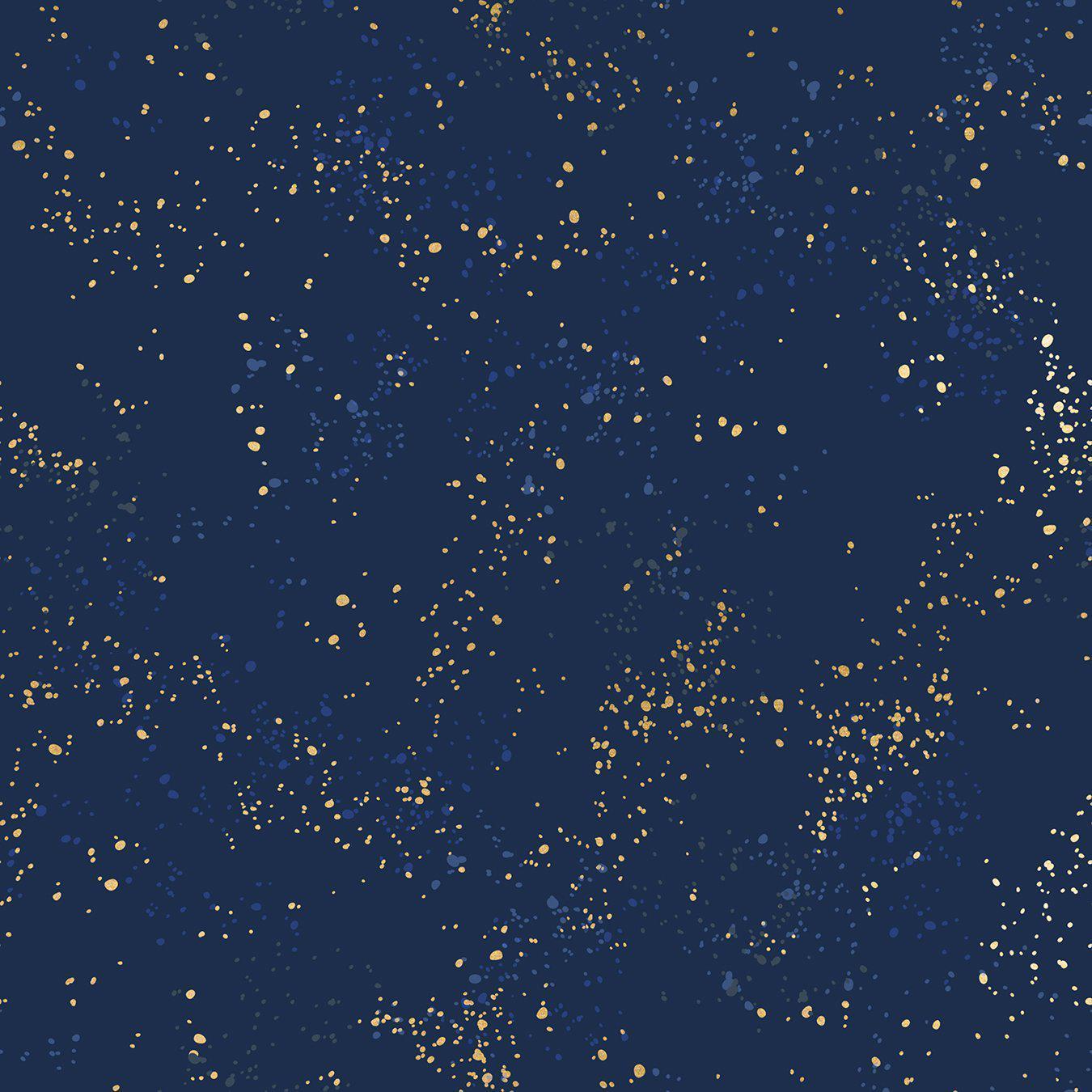 REMNANT: Speckled, 105M Metallic Navy 30% OFF 1.88 YDS