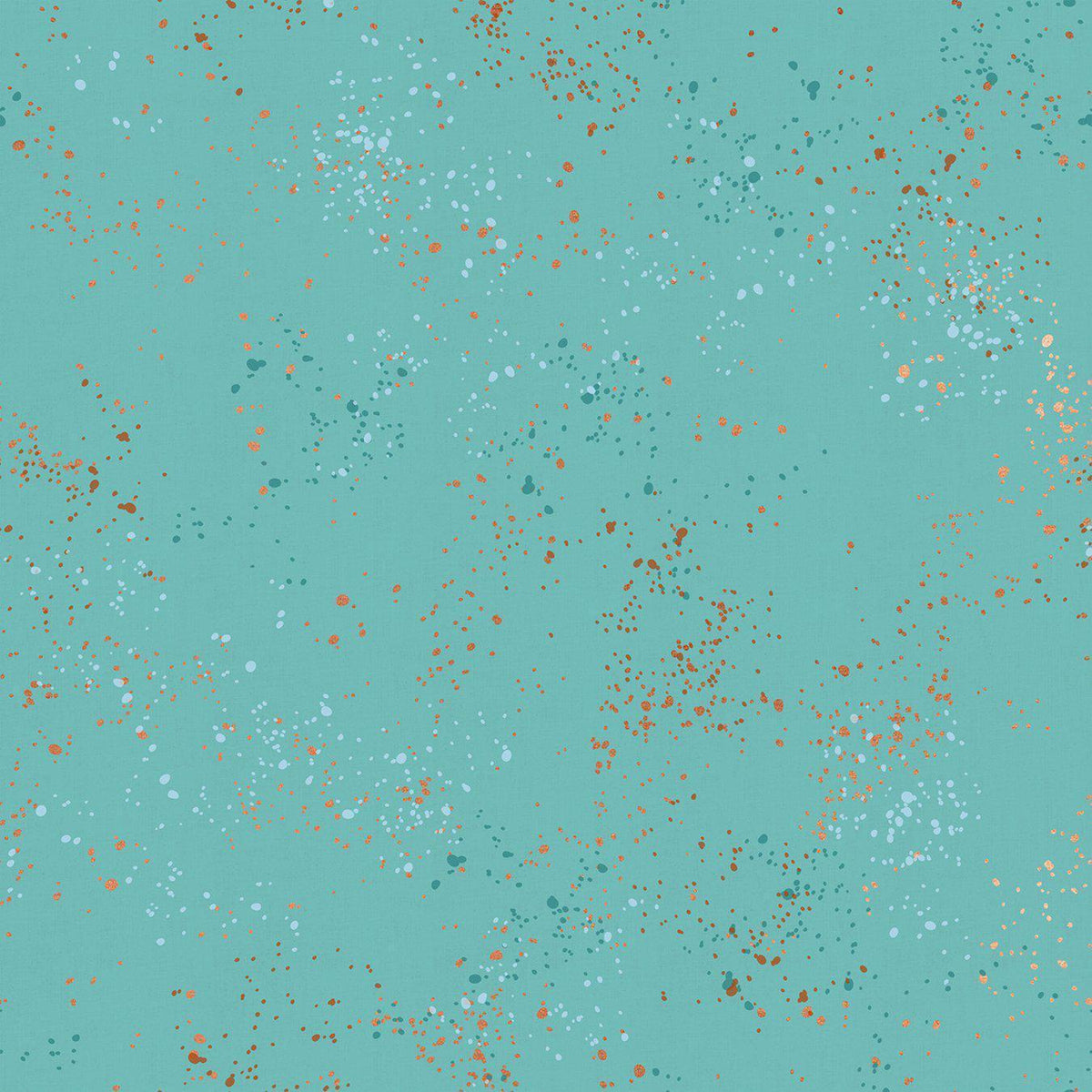 REMNANT: Speckled, 72M Metallic Turquoise 30% OFF 1.47 YDS
