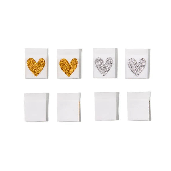 SOHMO-SOHMO Metallic Heart Sew-In Labels-sewing notion-gather here online
