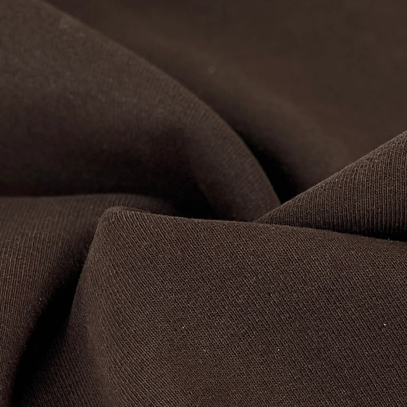 gather here-14oz Cotton/Poly Sweatshirt Fleece - Brown-fabric-gather here online