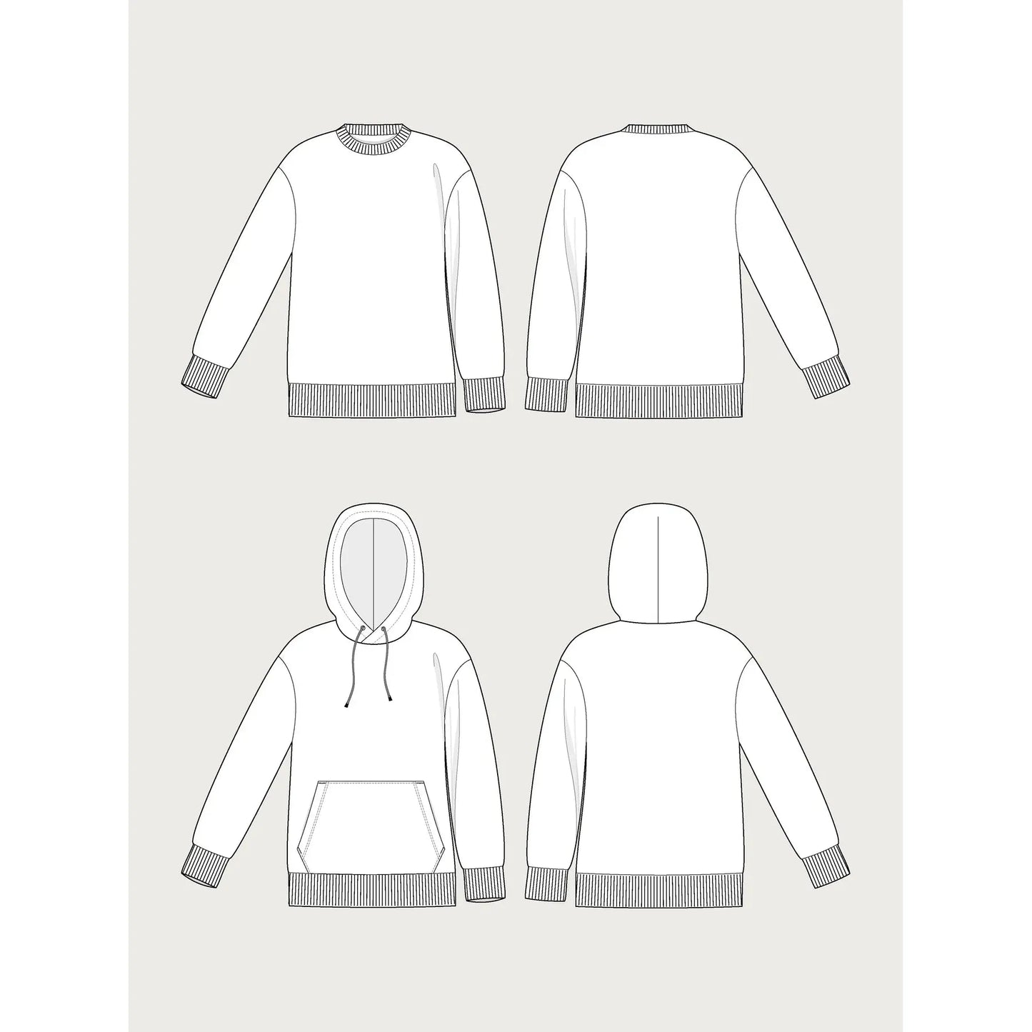 Assembly Line-Classic Sweatshirt Pattern (MINI-3XL)-sewing pattern-gather here online