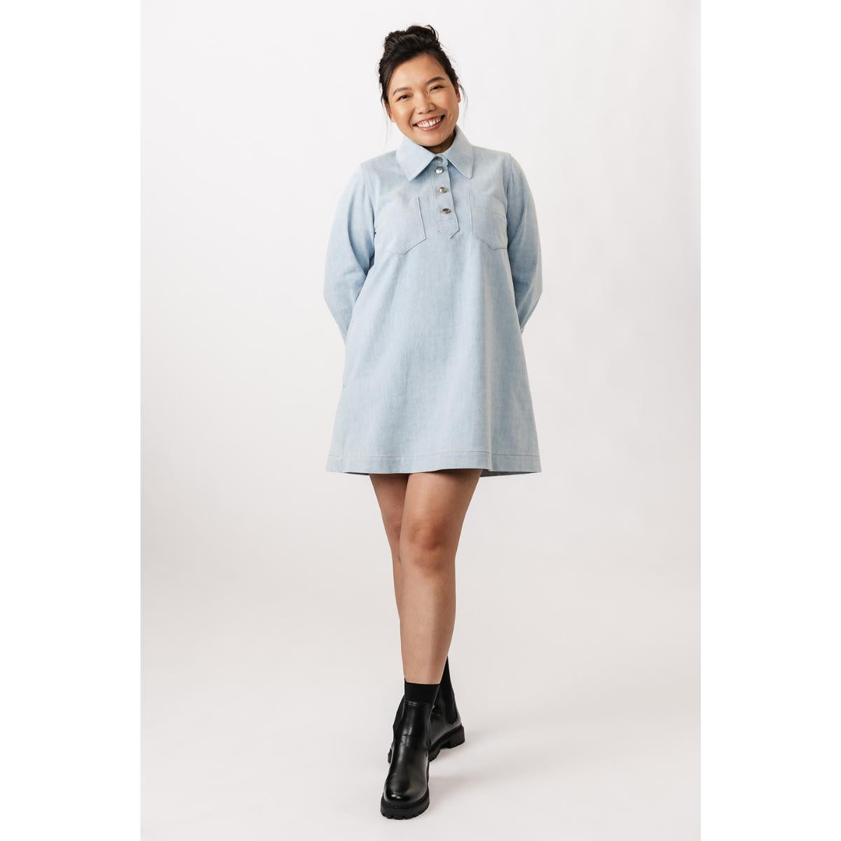 Loviisa Denim Dress Pattern gather here online Loviisa Denim Dress Pattern gather here online