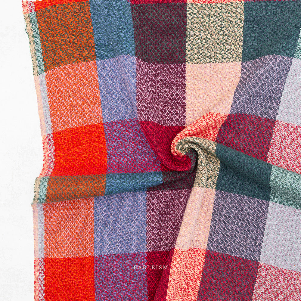 Fableism Supply Co-Waffle Happy Checkers in Sangria-fabric-gather here online