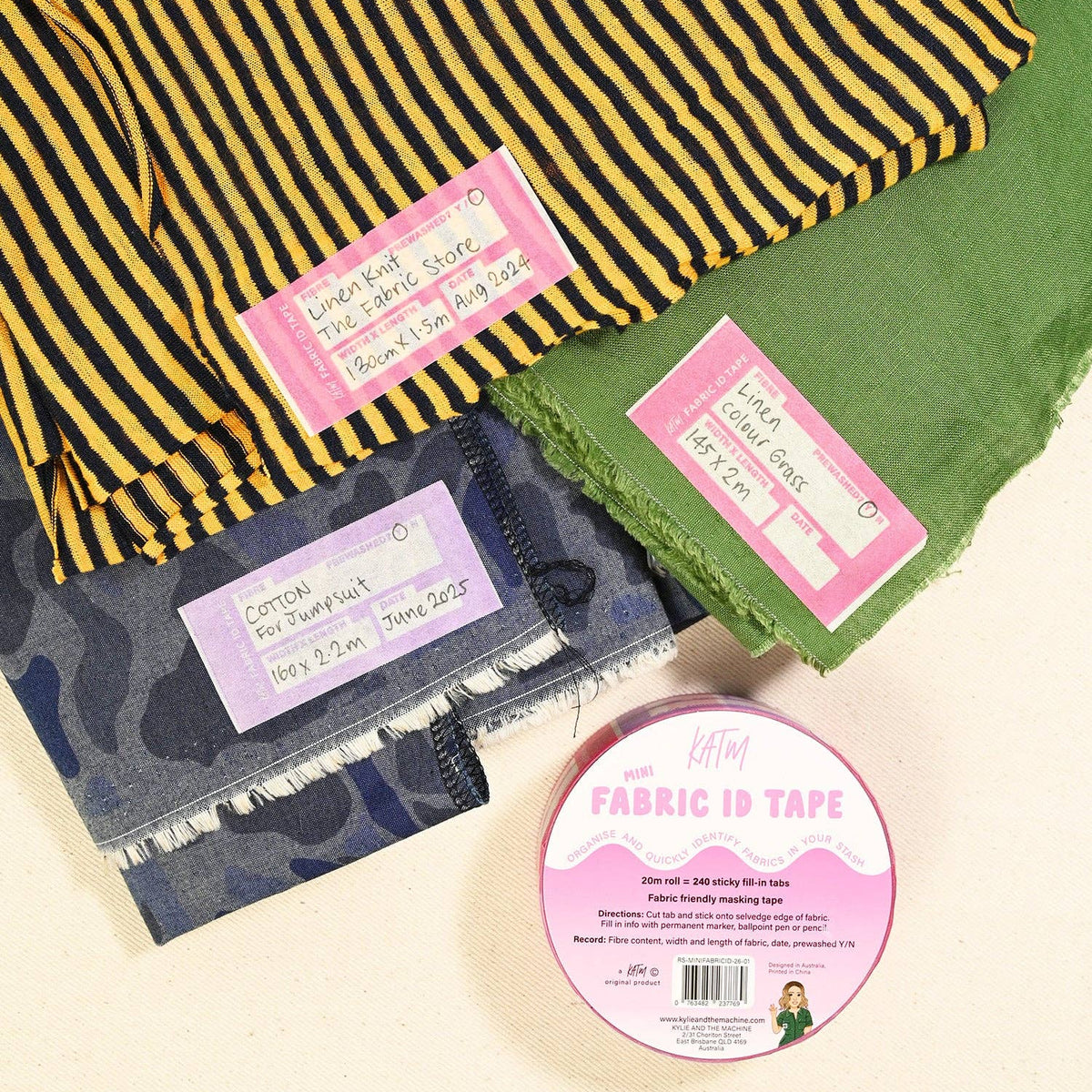 Kylie and The Machine-Mini Fabric ID Tape-sewing notion-gather here online