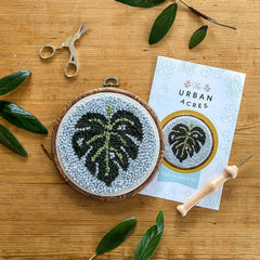 The Urban Acres-Classic Monstera Punch Needle Kit-craft kit-gather here online