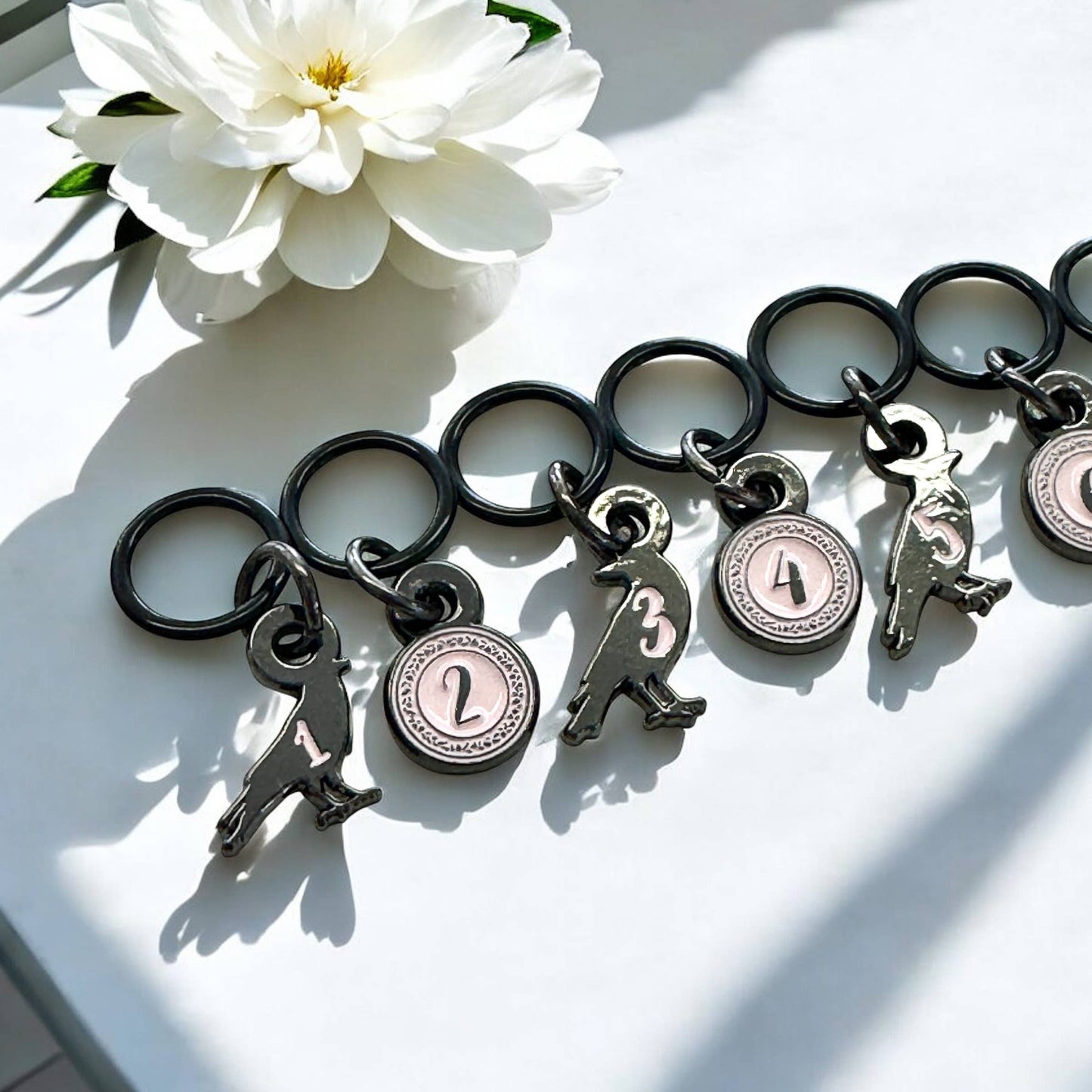 Firefly Notes-Counting (Yarn) Crows Stitch Marker Set-knitting notion-gather here online