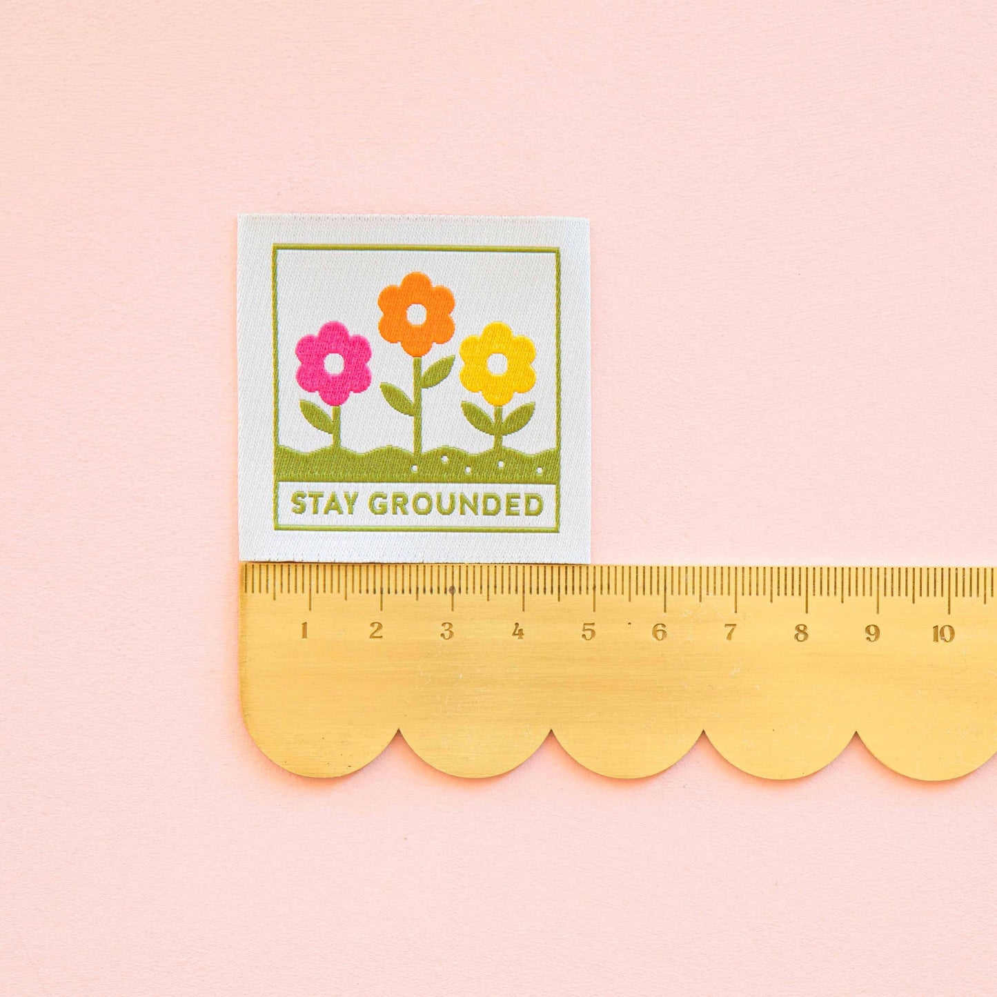 Sarah Hearts-Stay Grounded Large Sew-In Labels-sewing notion-gather here online
