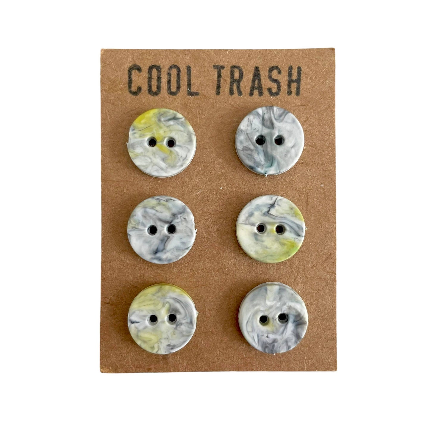 Cool Trash-12mm Recycled Plastic Button Set - Marble-button-gather here online