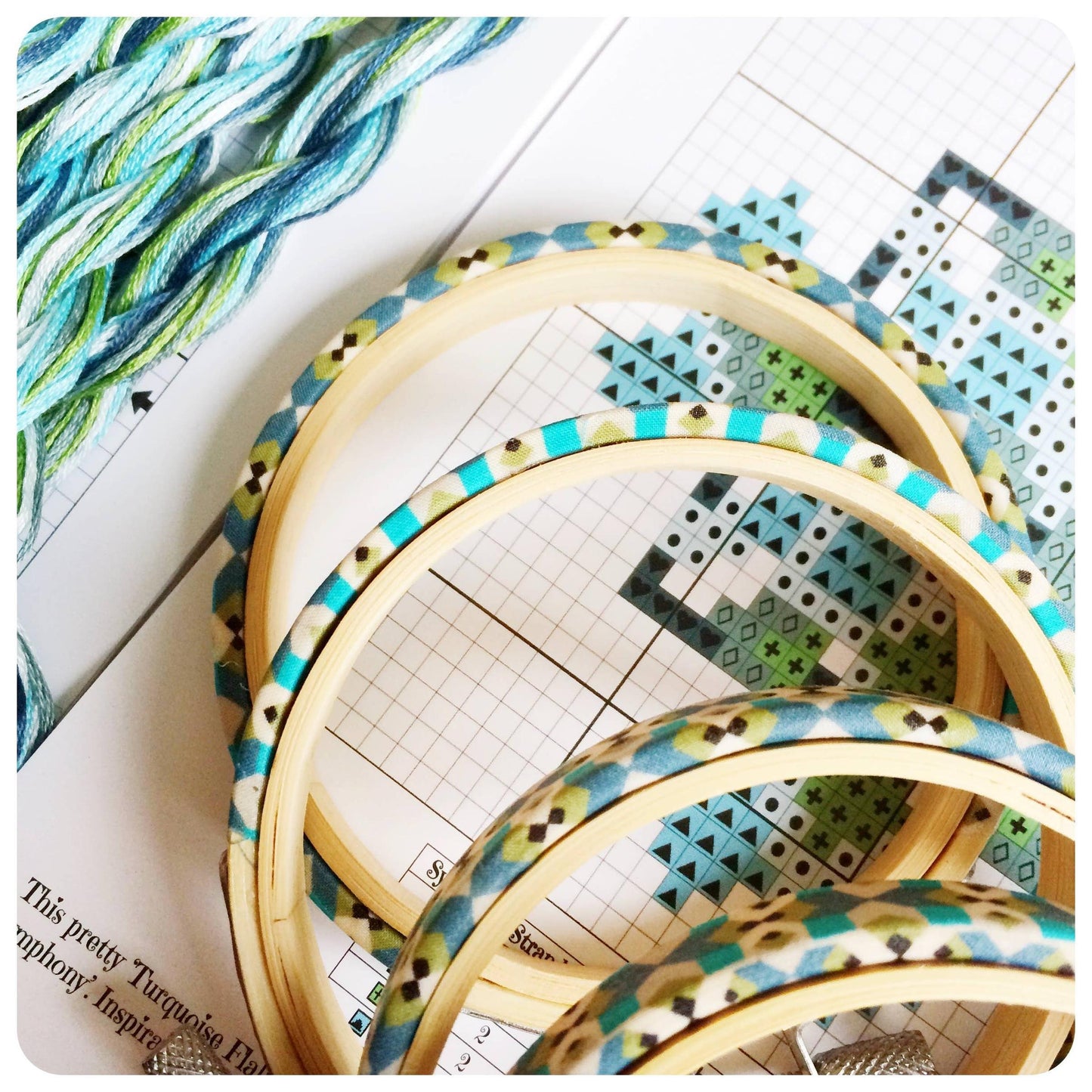 Stitchkits Crafts-Mini Geometric Cross Stitch Kit, 3" Hoop-xstitch kit-gather here online