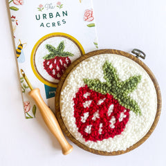 The Urban Acres-Strawberry Punch Needle Kit-craft kit-gather here online