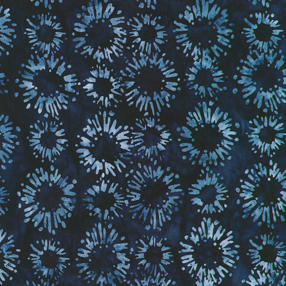 Artisan Batiks-Sunbursts Indigo-fabric-gather here online
