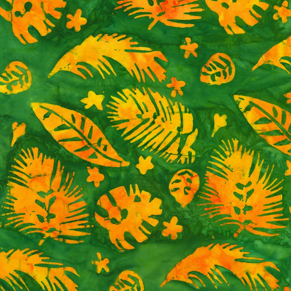 Robert Kaufman-Leaf Prints Island Green-fabric-gather here online