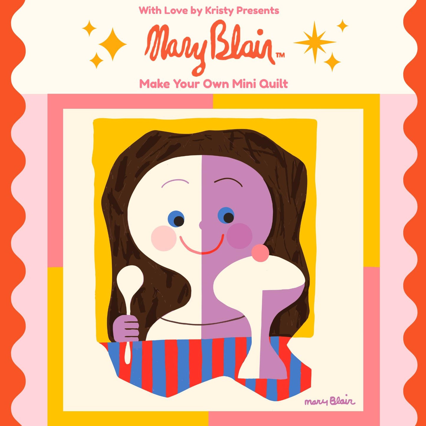 With Love by Kristy-Mary Blair™ Ice Cream Girl Mini Quilt Kit-sewing kit-gather here online