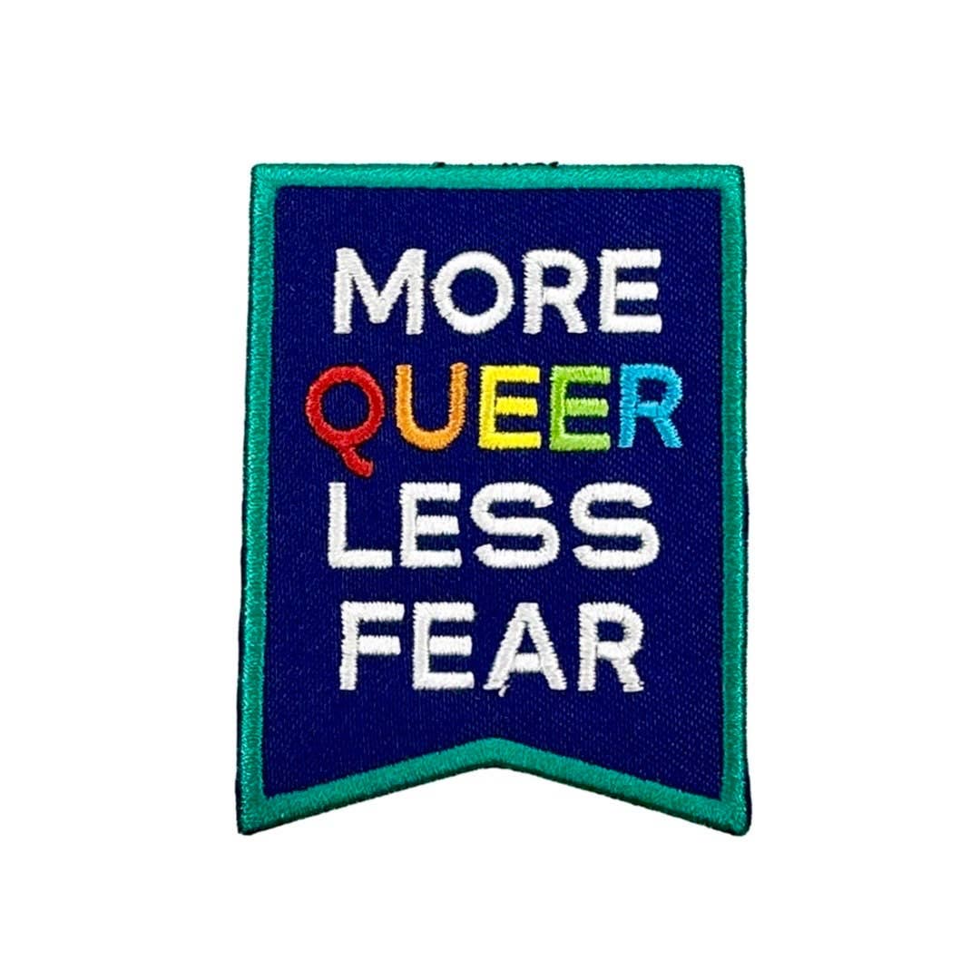Sparkletown Studios-More Queer Less Fear Iron-On Patch-patches + pins-gather here online