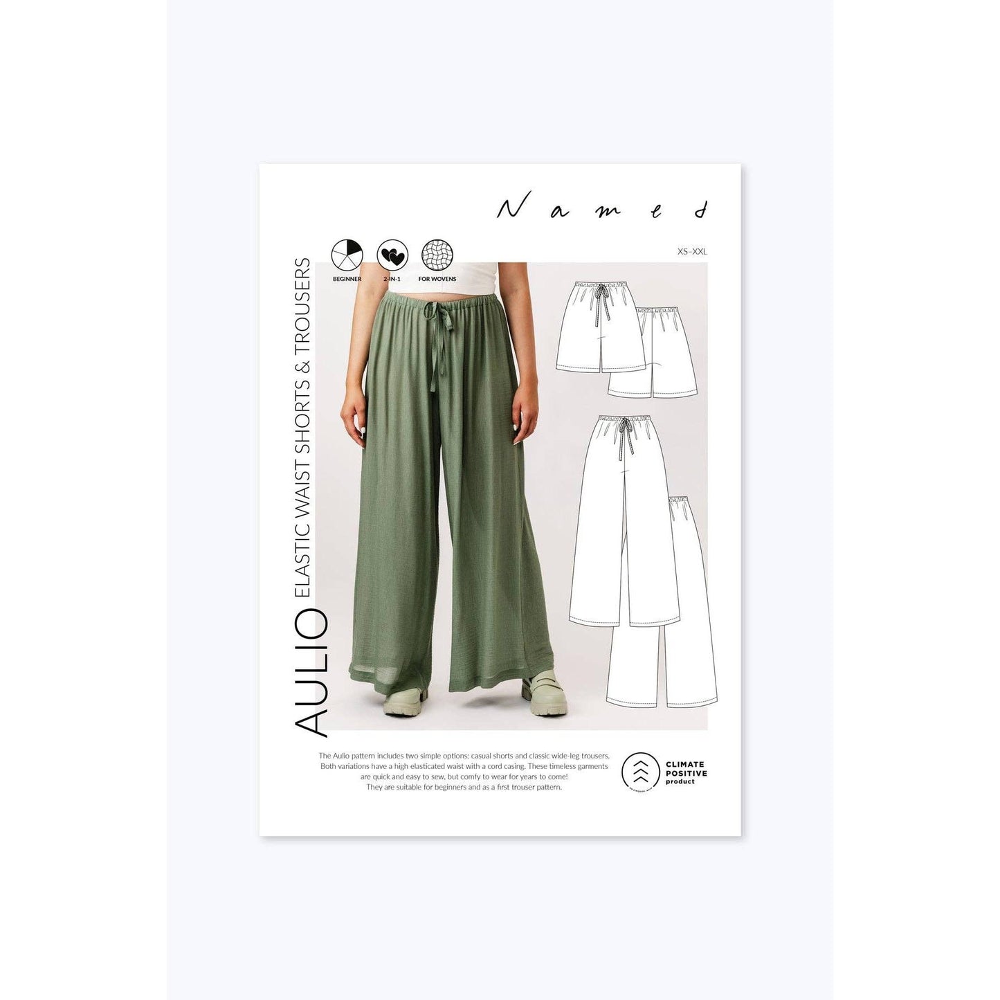 Named Clothing-Aulio Elastic Waist Shorts & Trousers Pattern-sewing pattern-gather here online