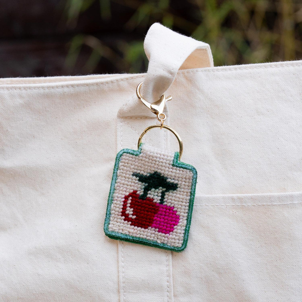 Lucky Feather-Needlepoint Keychain Kit - Cherries-xstitch kit-gather here online