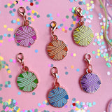 Kitty With A Cupcake-Pastel Rainbow Yarn Ball Charm Set-knitting notion-gather here online