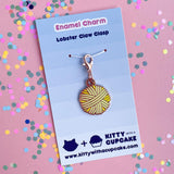 Kitty With A Cupcake-Yellow Yarn Ball Charm-knitting notion-gather here online