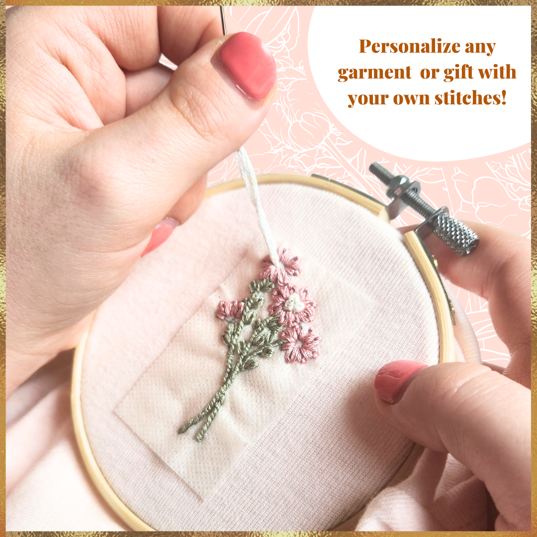 Floral Stick and Stitch Embroidery Kit