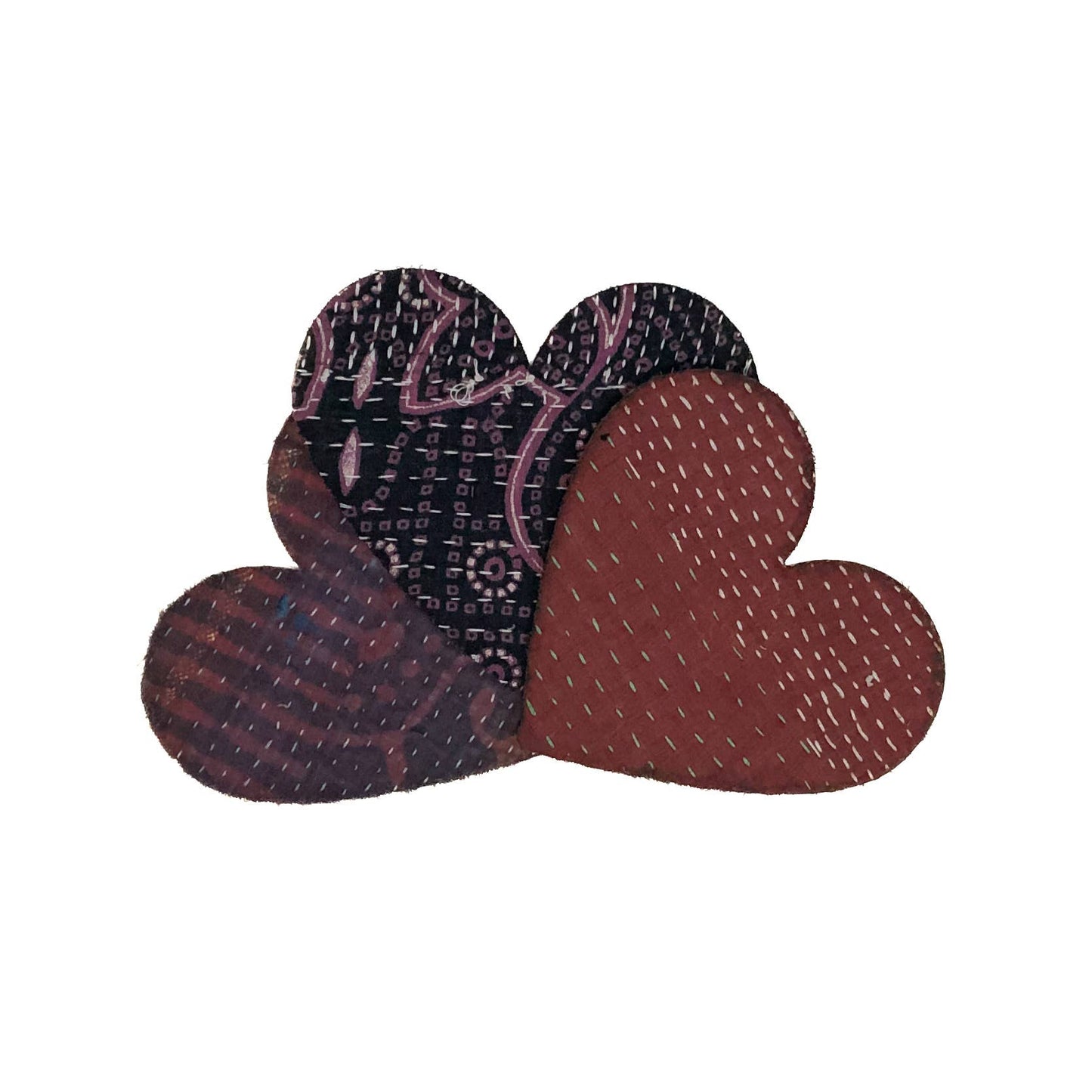 Otto Finn-Medium Kantha Heart Iron-On Patch-patches + pins-gather here online