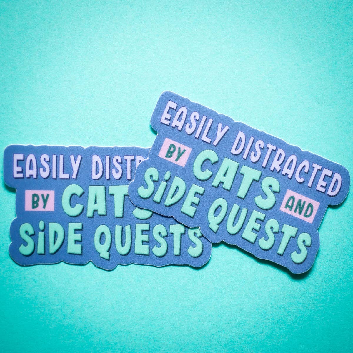 Crafty Queer Studio-Easily Distracted by Cats & Side Quests Sticker-sticker-gather here online