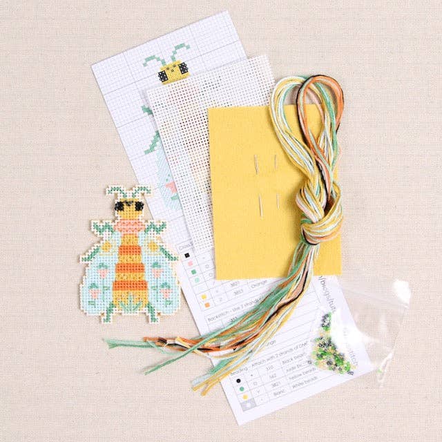 Benzie Design-Blooming Bugs Bee Cross Stitch Kit-xstitch kit-gather here online