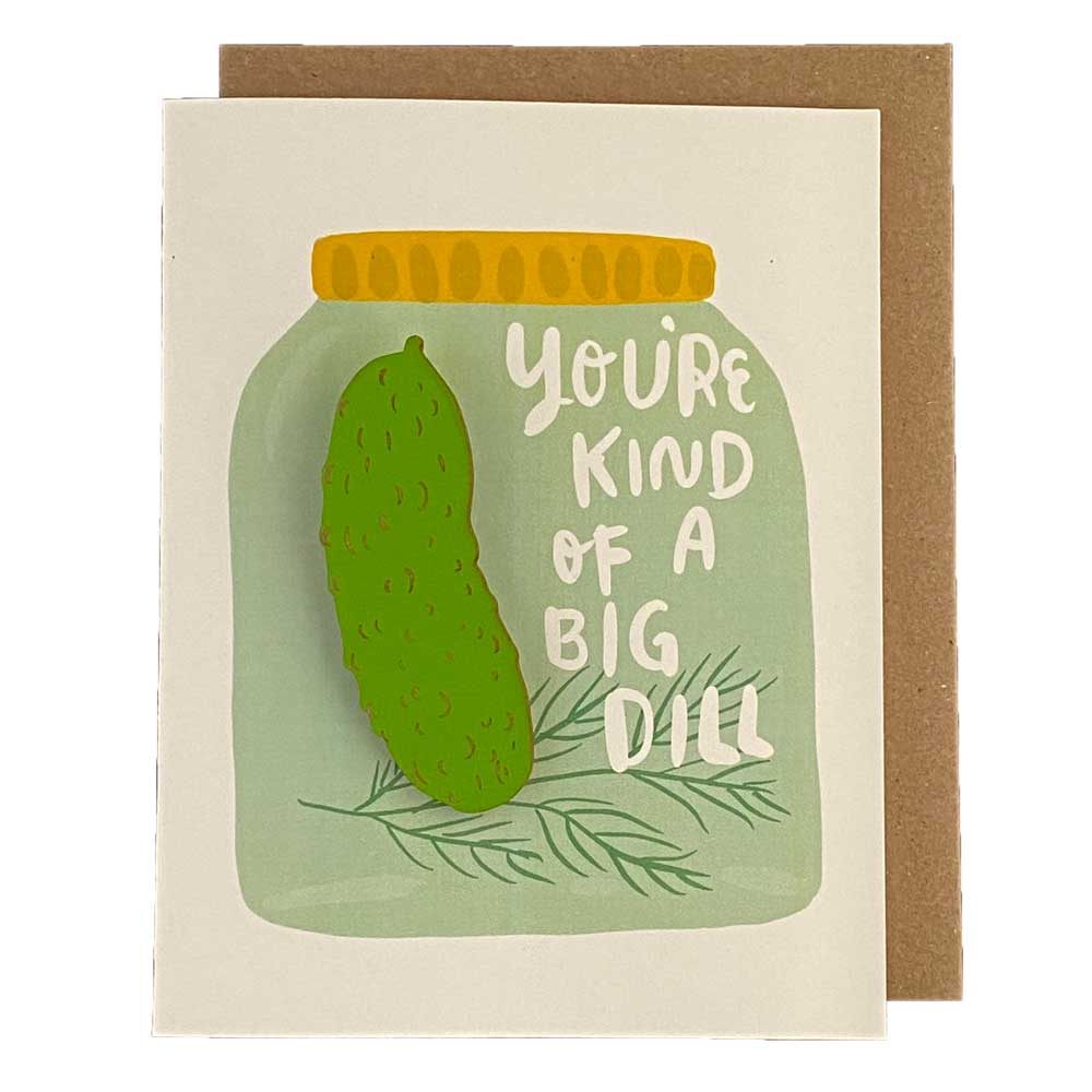 SnowMade-Big Dill - Pickle Magnet w/ Card-greeting card-gather here online
