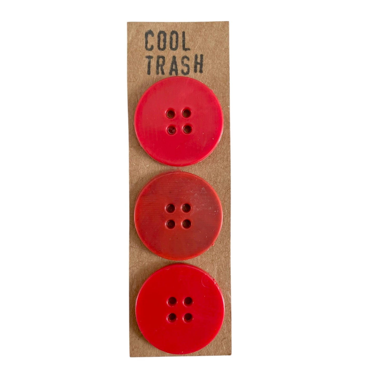 Cool Trash-25mm Recycled Plastic Button Set - Red-button-gather here online