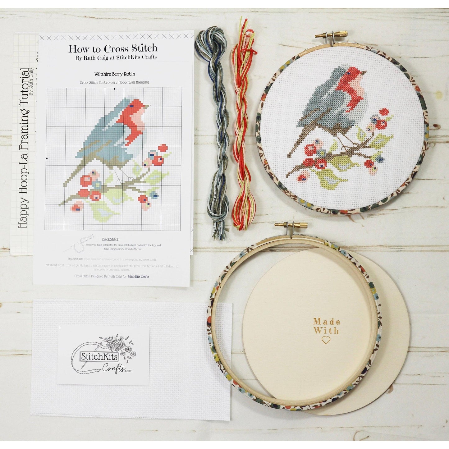 Stitchkits Crafts-Robin And Berry Cross Stitch Kit-xstitch kit-gather here online