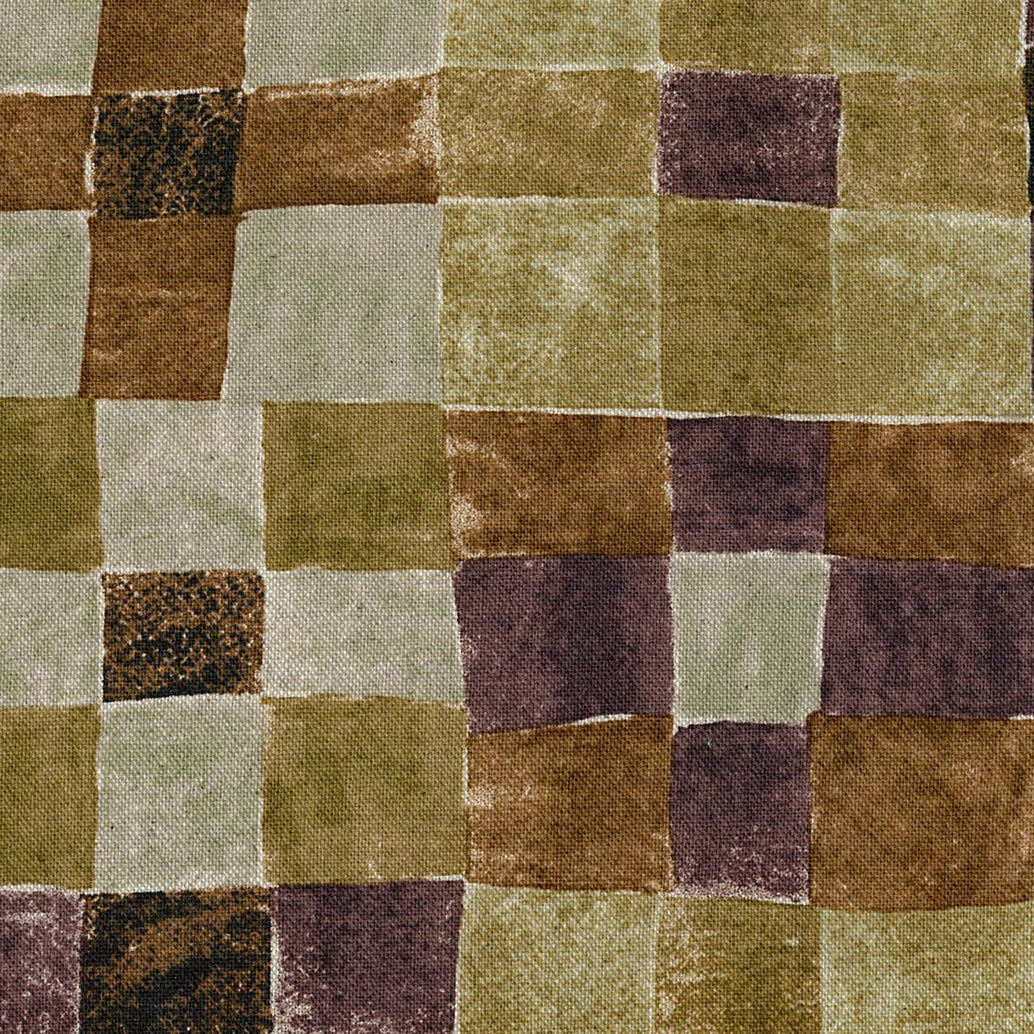 Kokka-Geometric Coffee, on Cotton/Linen Canvas-fabric-gather here online
