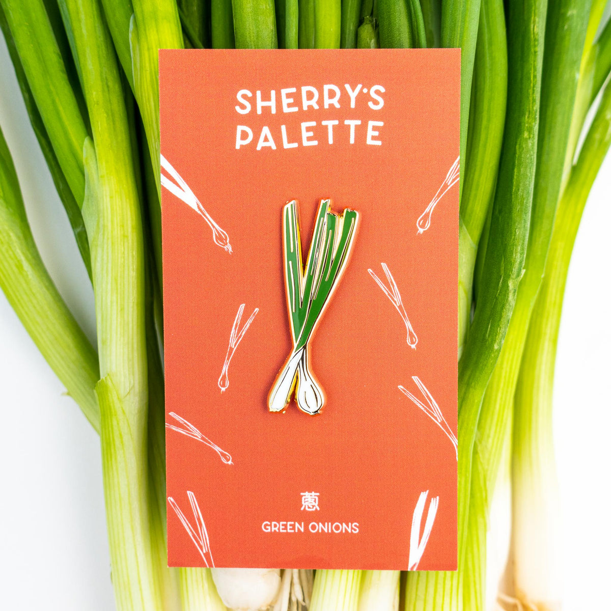 Sherry's Palette-Green Onions Enamel Pin-patches + pins-gather here online