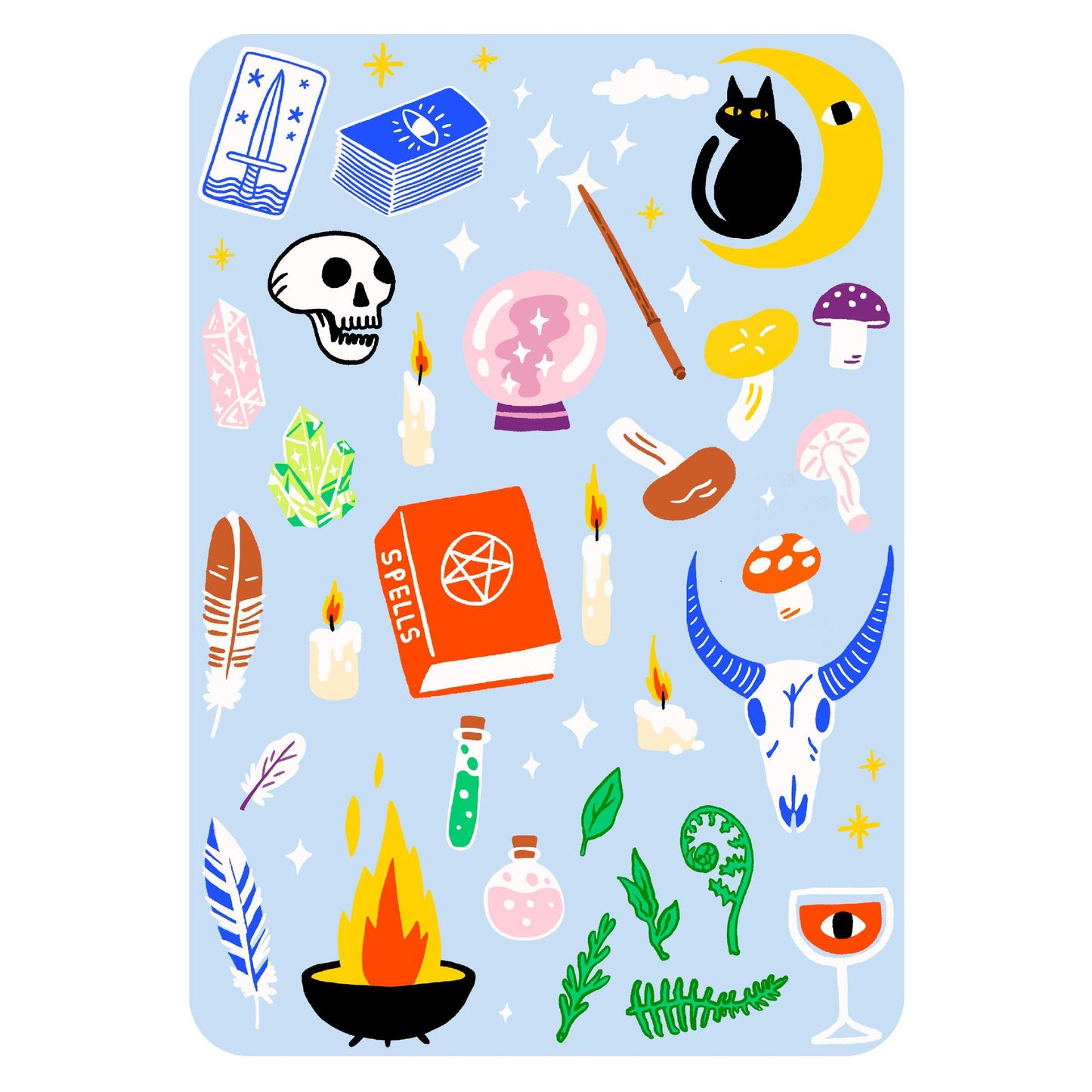 Hot Dang Press-Occult Classics Iron-On Transfer Sheet Set-patches + pins-gather here online