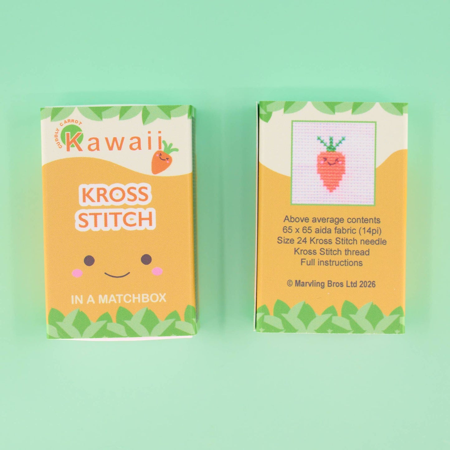 Marvling Bros Ltd-Kawaii Carrot Mini Cross Stitch Kit-xstitch kit-gather here online