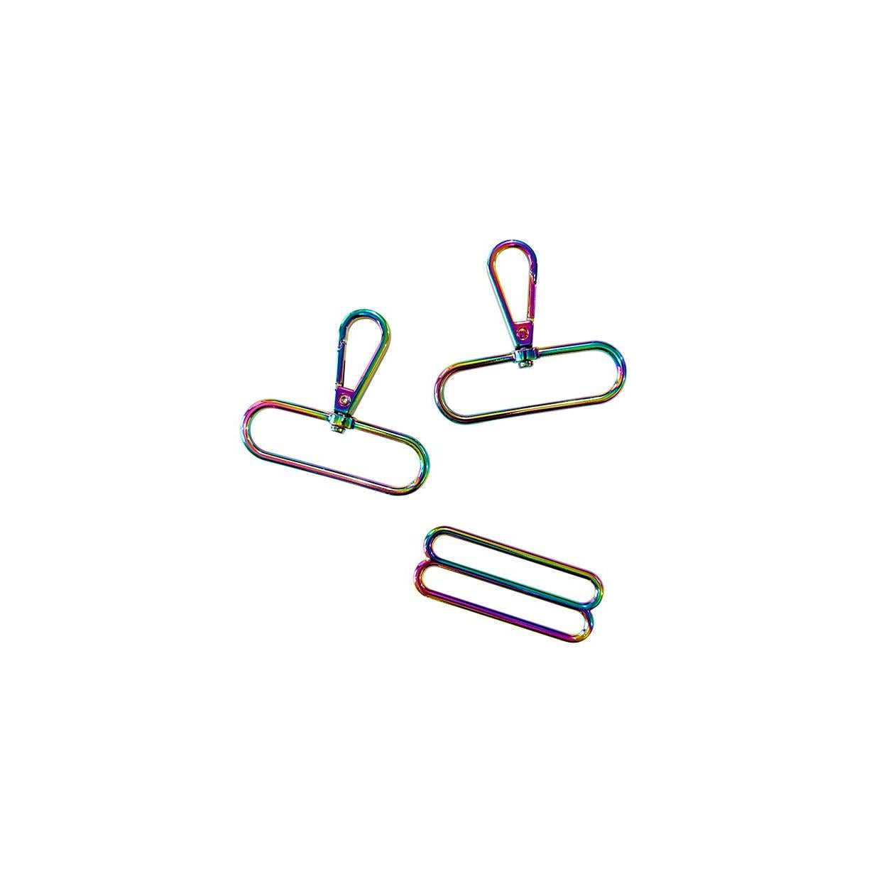 Sassafras Lane Designs-2" Wide Strap Hardware Kit - Iridescent Rainbow-hardware kit-gather here online