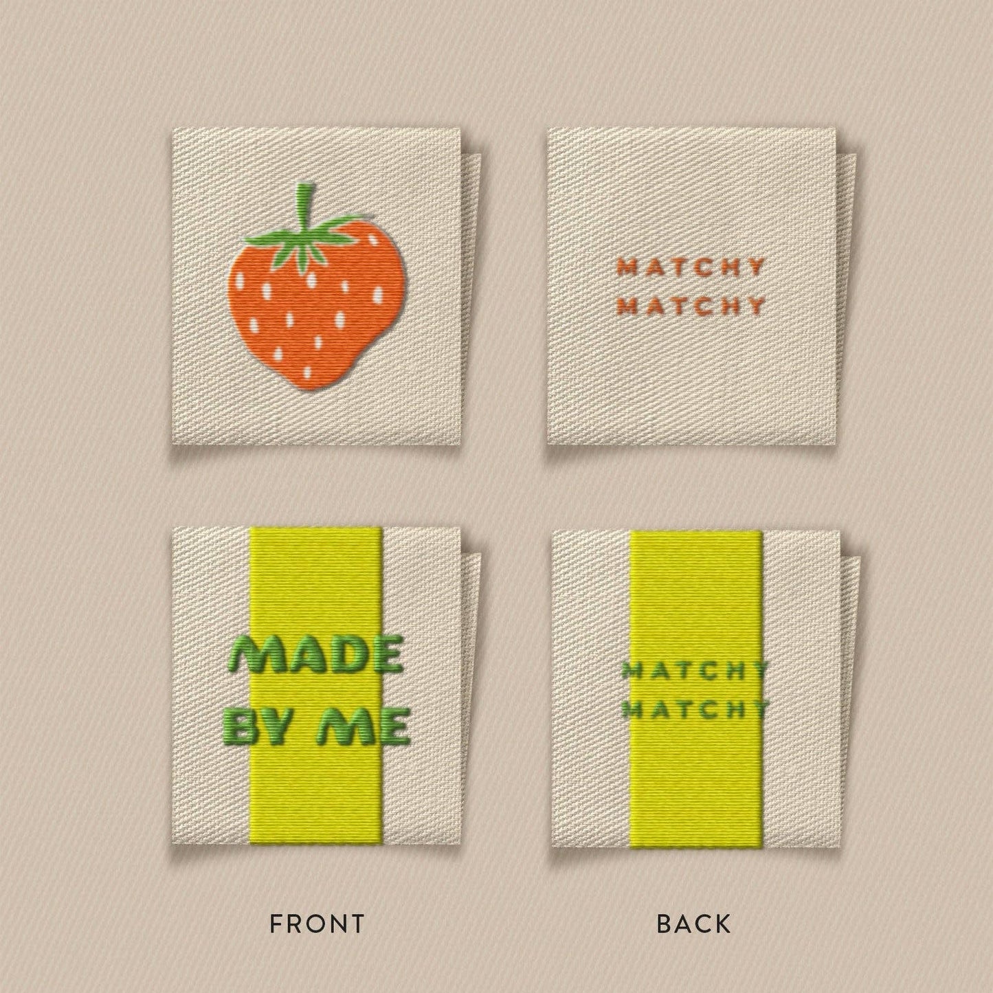 Matchy Matchy Sewing Club-Made By Me Strawberry Square Garment Labels-sewing notion-gather here online