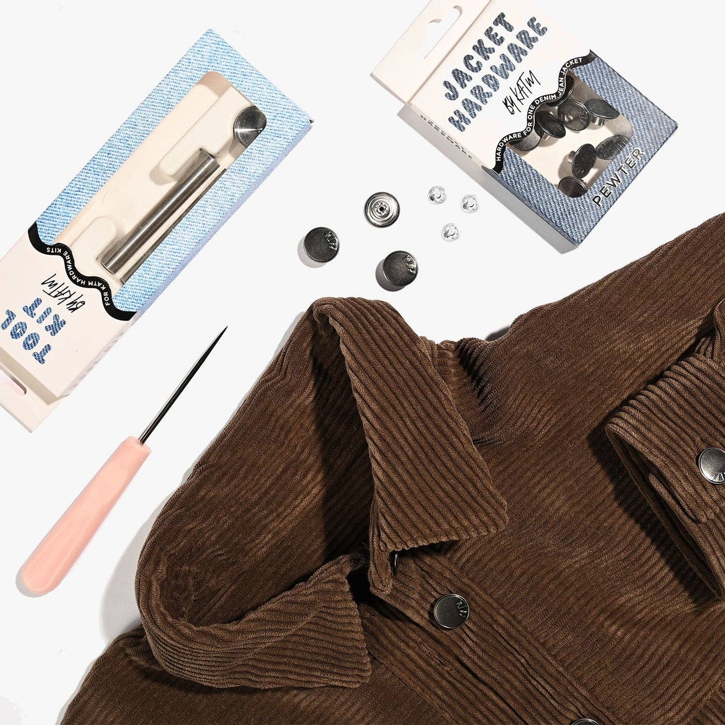 Kylie and The Machine-Jacket Hardware Kit - Pewter-hardware kit-gather here online