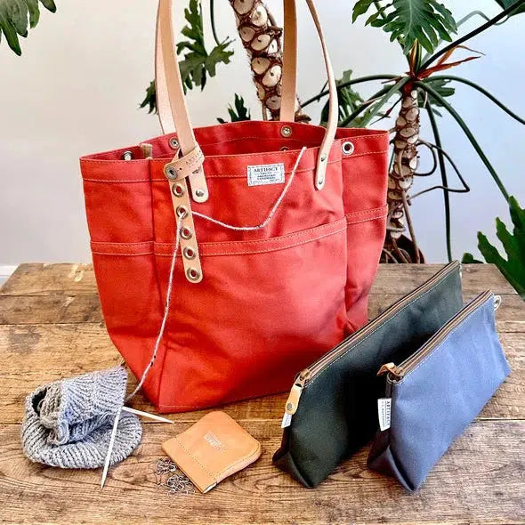 Artifact-Knitting Pouch - Tan Wax-craft organizer-gather here online